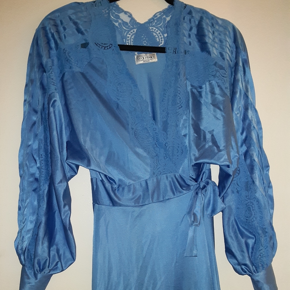 Lily of France vintage 80s blue negligee